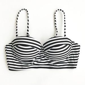 Black & White Stripe Vintage look bikini top